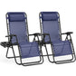 JHK Zero Gravity Set of 2 Portable Recliner Camping Patio Outdoor Garden Lounge Chair with Cup Holder Trays Adjustable Pillow - HASHTAG