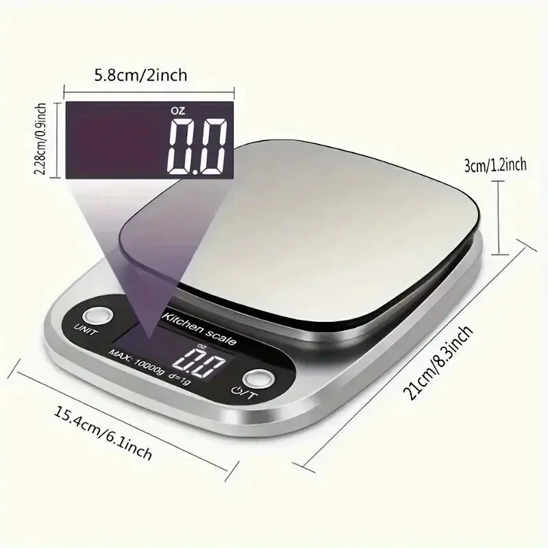1pc Accurate Digital Kitchen Scale for Cooking and Baking - 22lb Capacity in Grams and Ounces Perfect for Coffee Meat and More - HASHTAG