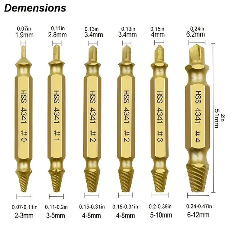 Damaged Screw Extractor Set HSS Drill Bit Stripped Broken Remover Small Easily Quickly Take Out Kit Easy Demolition Power Tools - HASHTAG