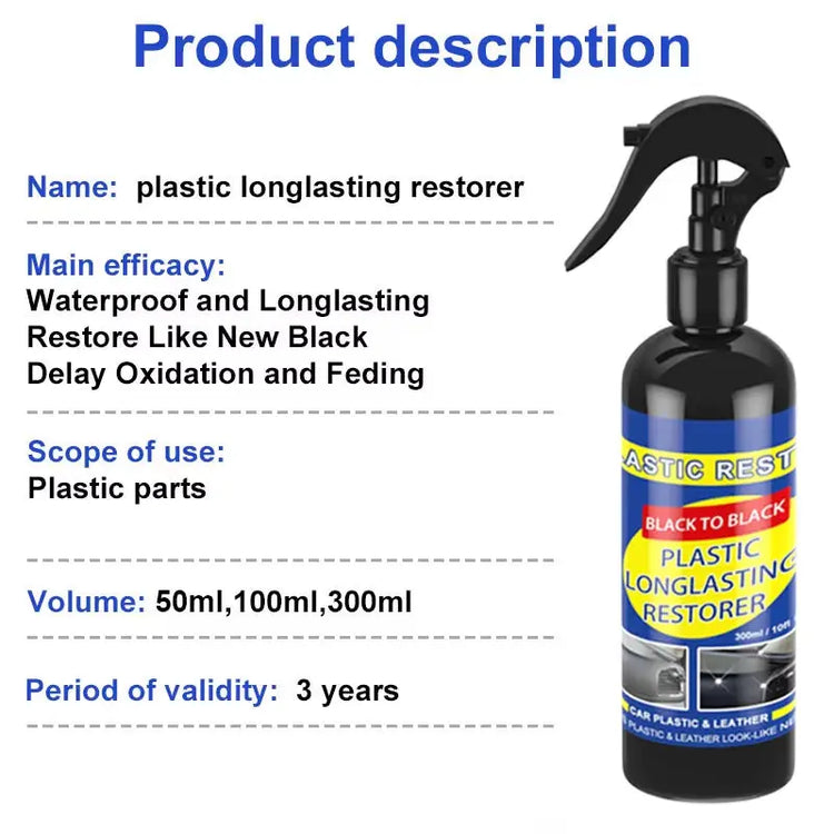 Car Plastic Restorer Back to Black Gloss Car Cleaning Products Plastic Leather Restore Auto Polish and Repair Coating Renovator