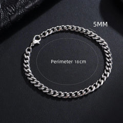 New Trendy Cuban Chain Men Bracelet Classic Stainless Steel 3/5/7/9mm Width Chain Bracelet For Men Women Jewelry Gift HASHTAG