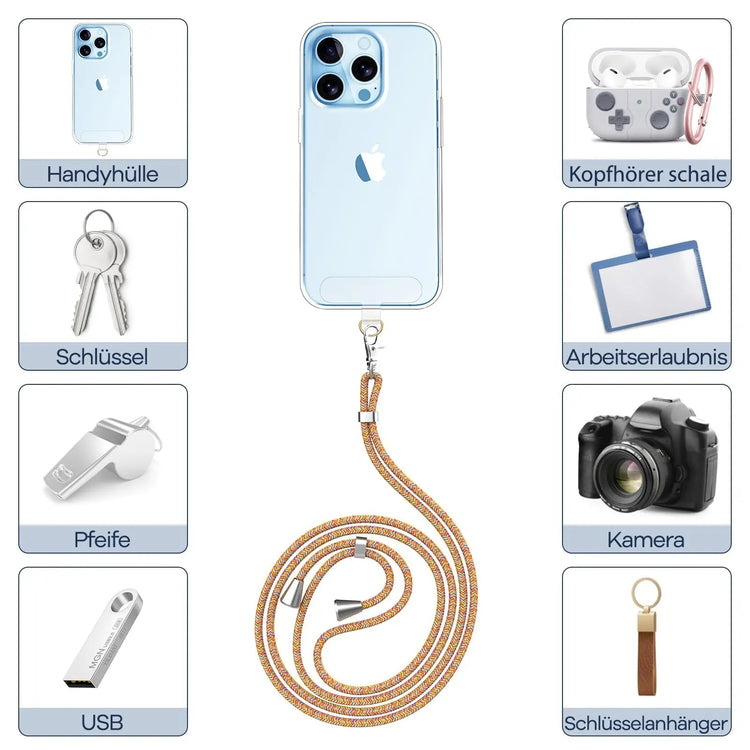 Cordino per cellulare*1, toppa universale*2, adatto a tutti gli smartphone - My Hashtag Shop