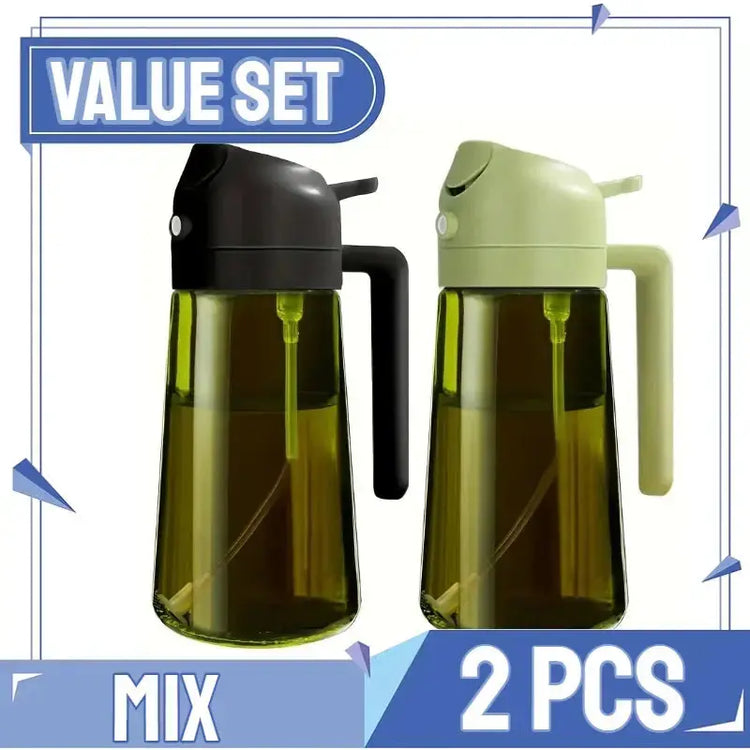 2in1 Kitchen Spray Oil Dispenser Oil Sprayer Polisher Or Only Brush Spray for Air Fryer Salad Grilling Roasting Cooking Kitchen HASHTAG