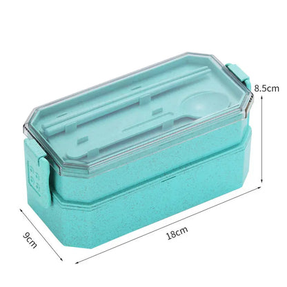Wheat straw double-layer lunch box AliExpress