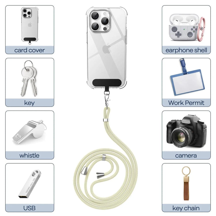 Cordino per cellulare*1, toppa universale*2, adatto a tutti gli smartphone - My Hashtag Shop