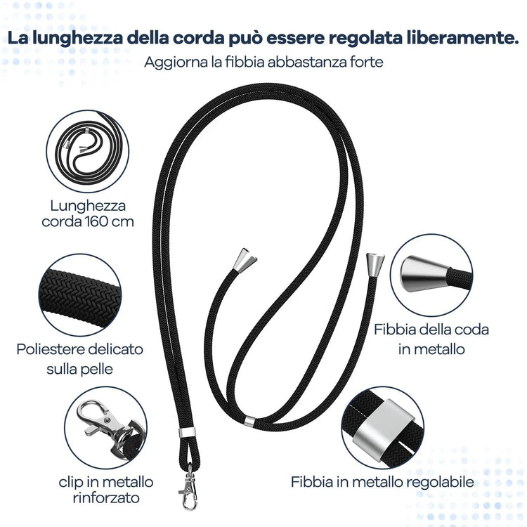 Cordino per cellulare*1, toppa universale*2, adatto a tutti gli smartphone - My Hashtag Shop