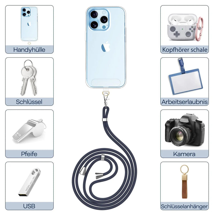 Cordino per cellulare*1, toppa universale*2, adatto a tutti gli smartphone - My Hashtag Shop