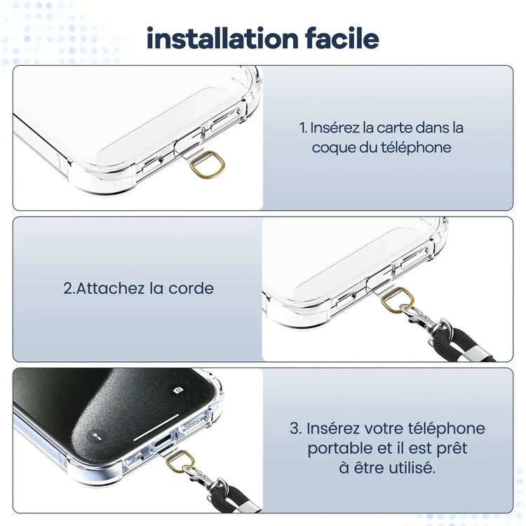 Cordino per cellulare*1, toppa universale*2, adatto a tutti gli smartphone HASHTAG