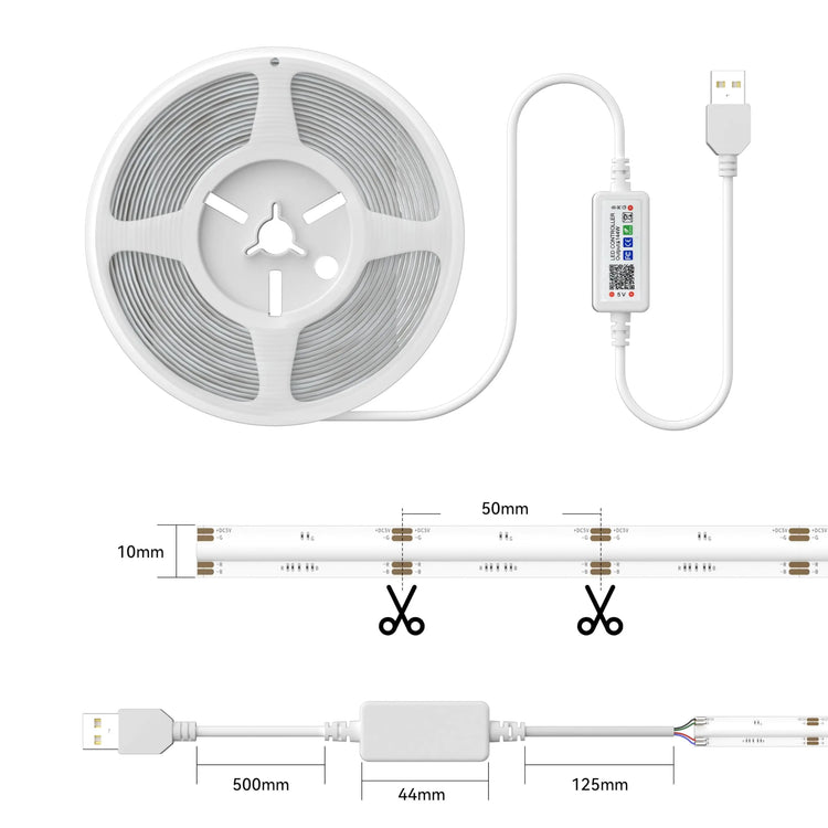 Striscia LED COB USB RGB 5 V 1M con BT - My Hashtag Shop