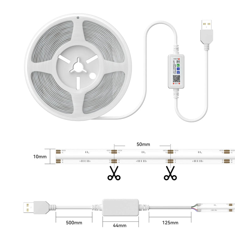 Striscia LED COB USB RGB 5 V 1M con BT HASHTAG