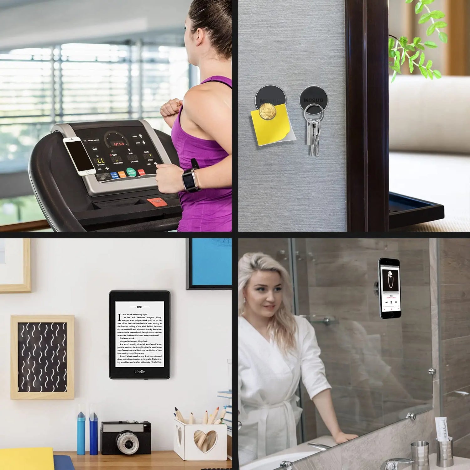 Supporto magnetico per cellulare per auto, (2 pezzi) Magnete per auto Telefono cellulare 4 piastre in metallo Supporto magnetico per auto universale per iPhone Samsung Huawei GPS (nero) - My Hashtag Shop