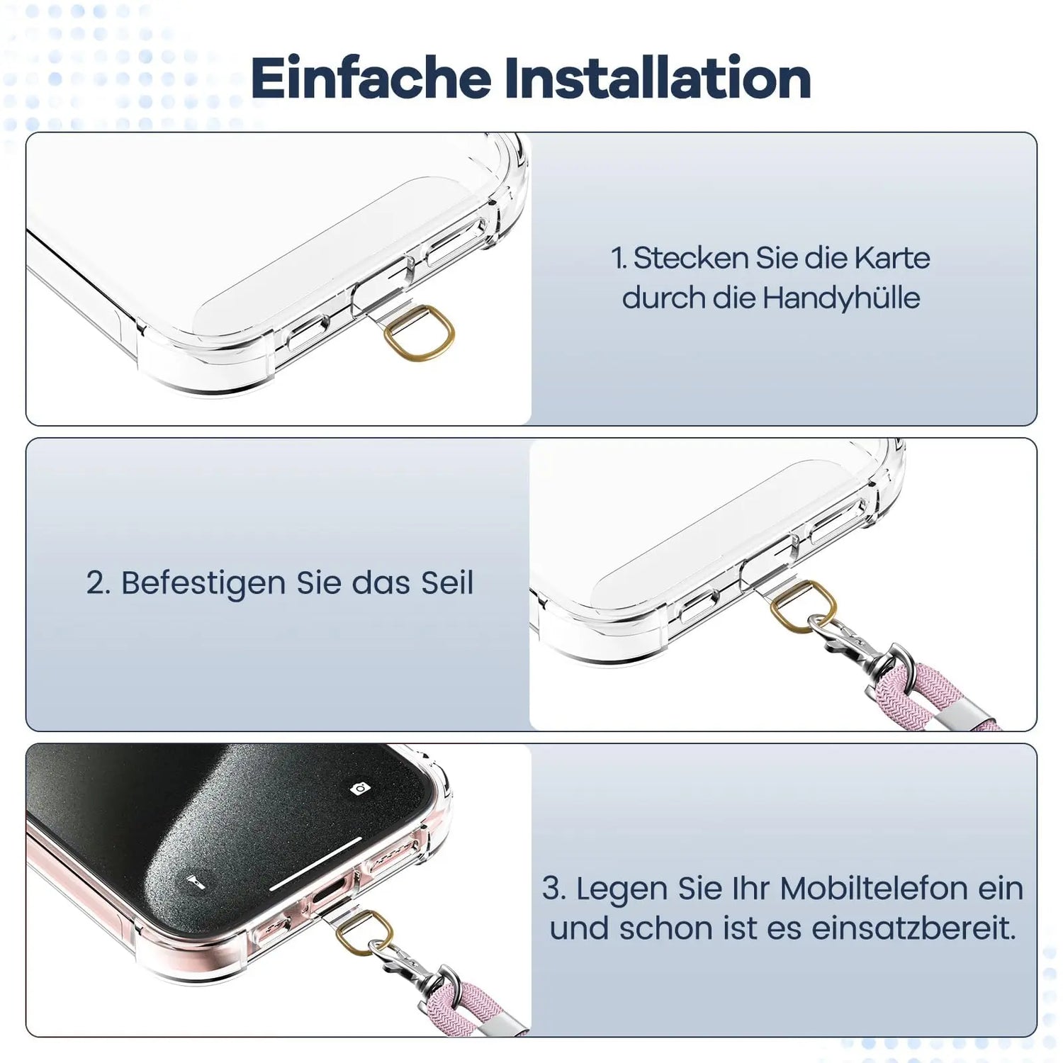 Cordino per cellulare*1, toppa universale*2, adatto a tutti gli smartphone - My Hashtag Shop