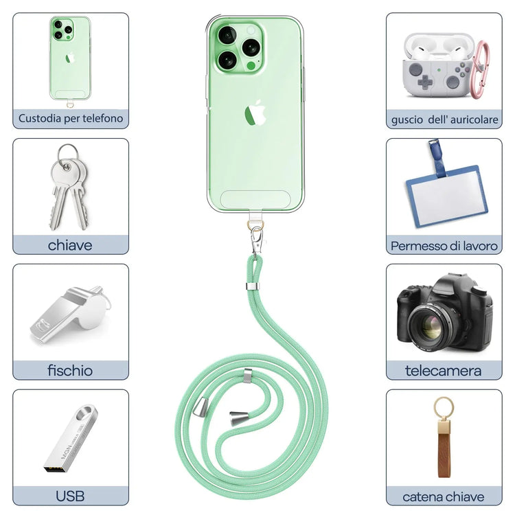 Cordino per cellulare*1, toppa universale*2, adatto a tutti gli smartphone - My Hashtag Shop