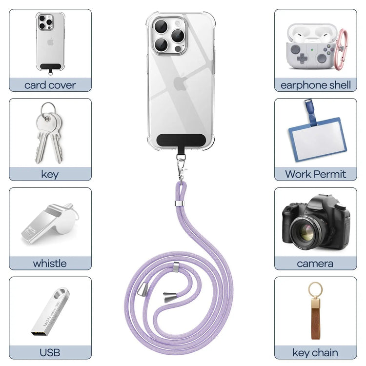 Cordino per cellulare*1, toppa universale*2, adatto a tutti gli smartphone - My Hashtag Shop
