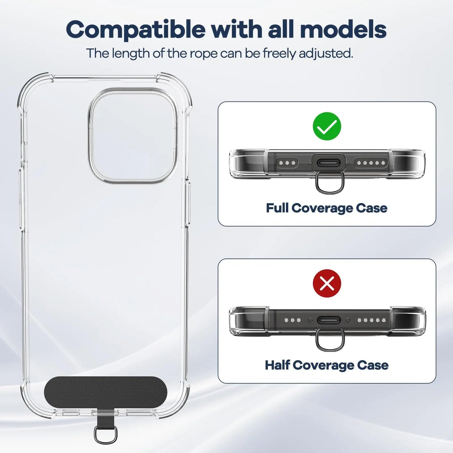 Cordino per cellulare*1, toppa universale*2, adatto a tutti gli smartphone - My Hashtag Shop