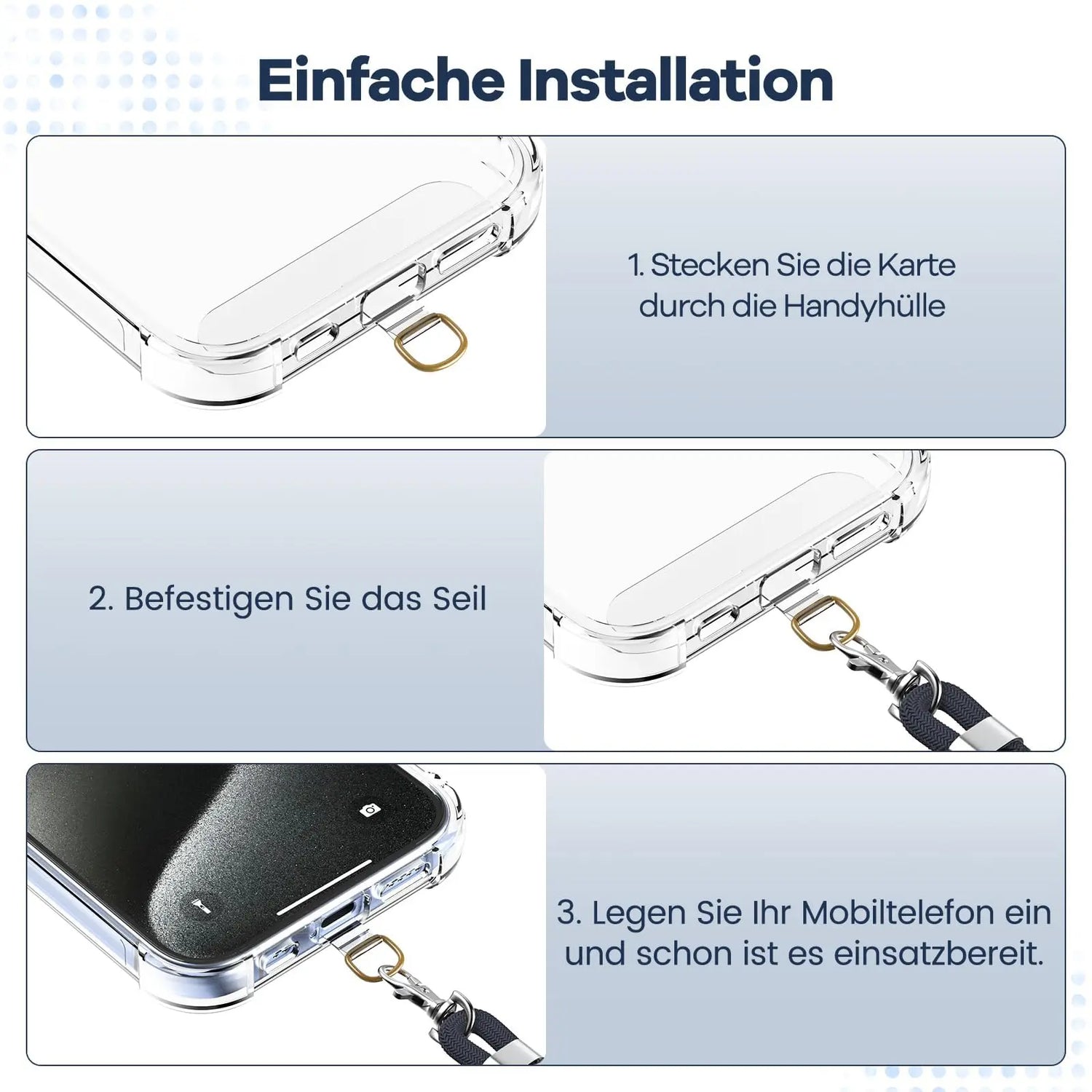 Cordino per cellulare*1, toppa universale*2, adatto a tutti gli smartphone - My Hashtag Shop