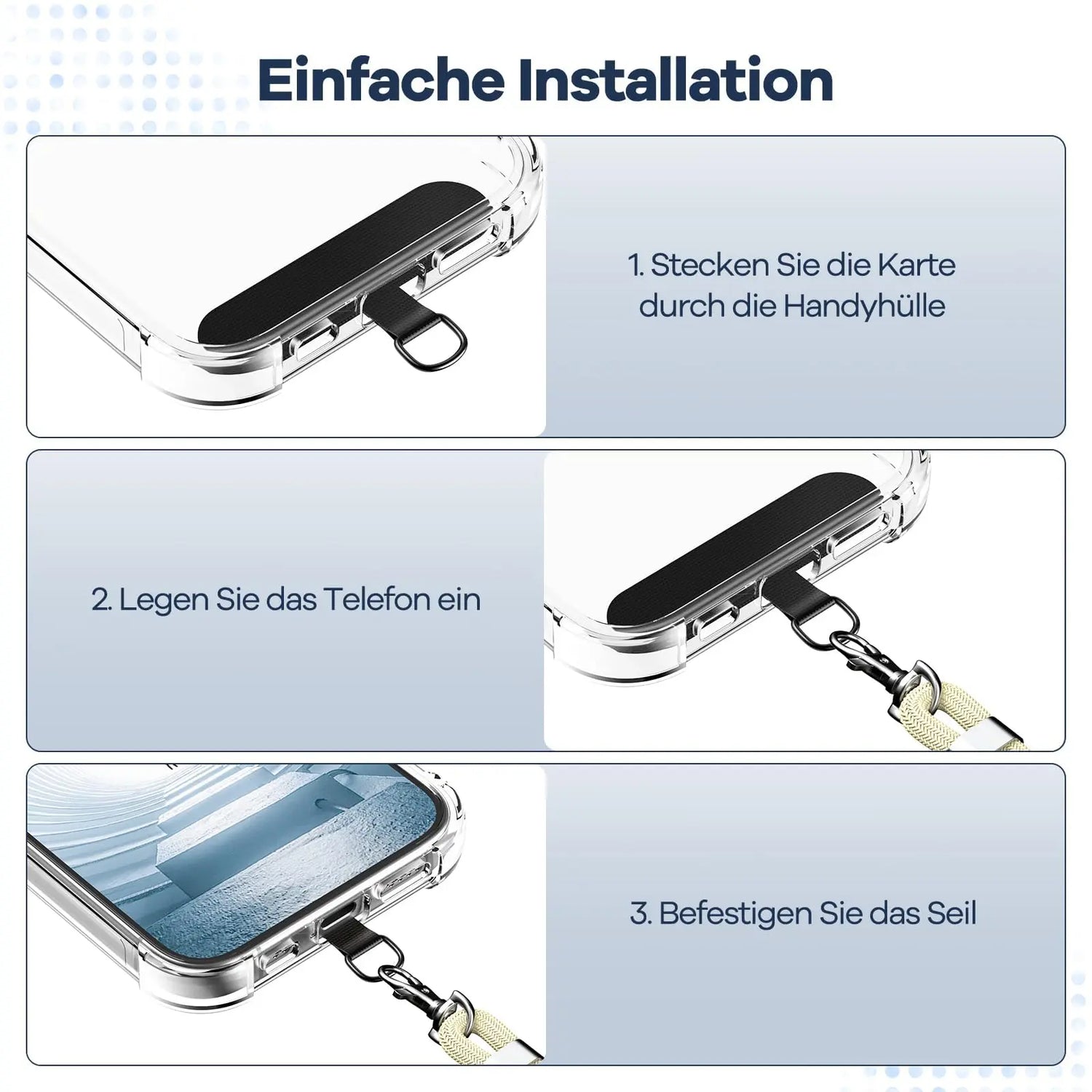 Cordino per cellulare*1, toppa universale*2, adatto a tutti gli smartphone - My Hashtag Shop