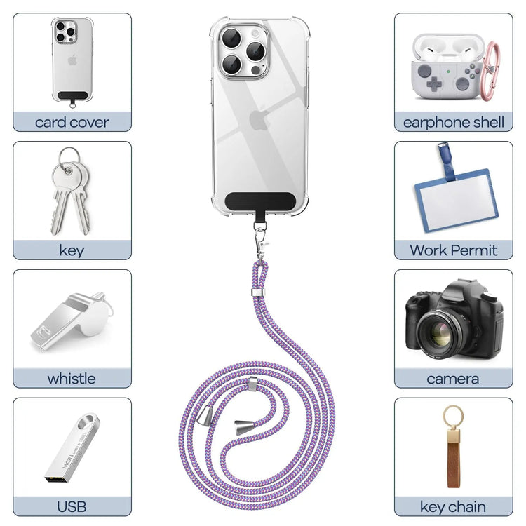 Cordino per cellulare*1, toppa universale*2, adatto a tutti gli smartphone - My Hashtag Shop