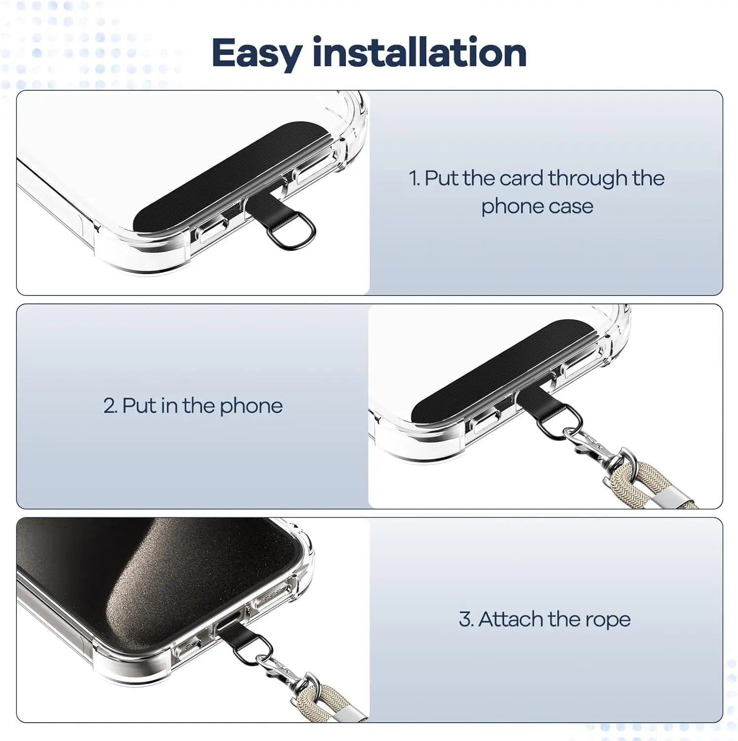 Cordino per cellulare*1, toppa universale*2, adatto a tutti gli smartphone - My Hashtag Shop