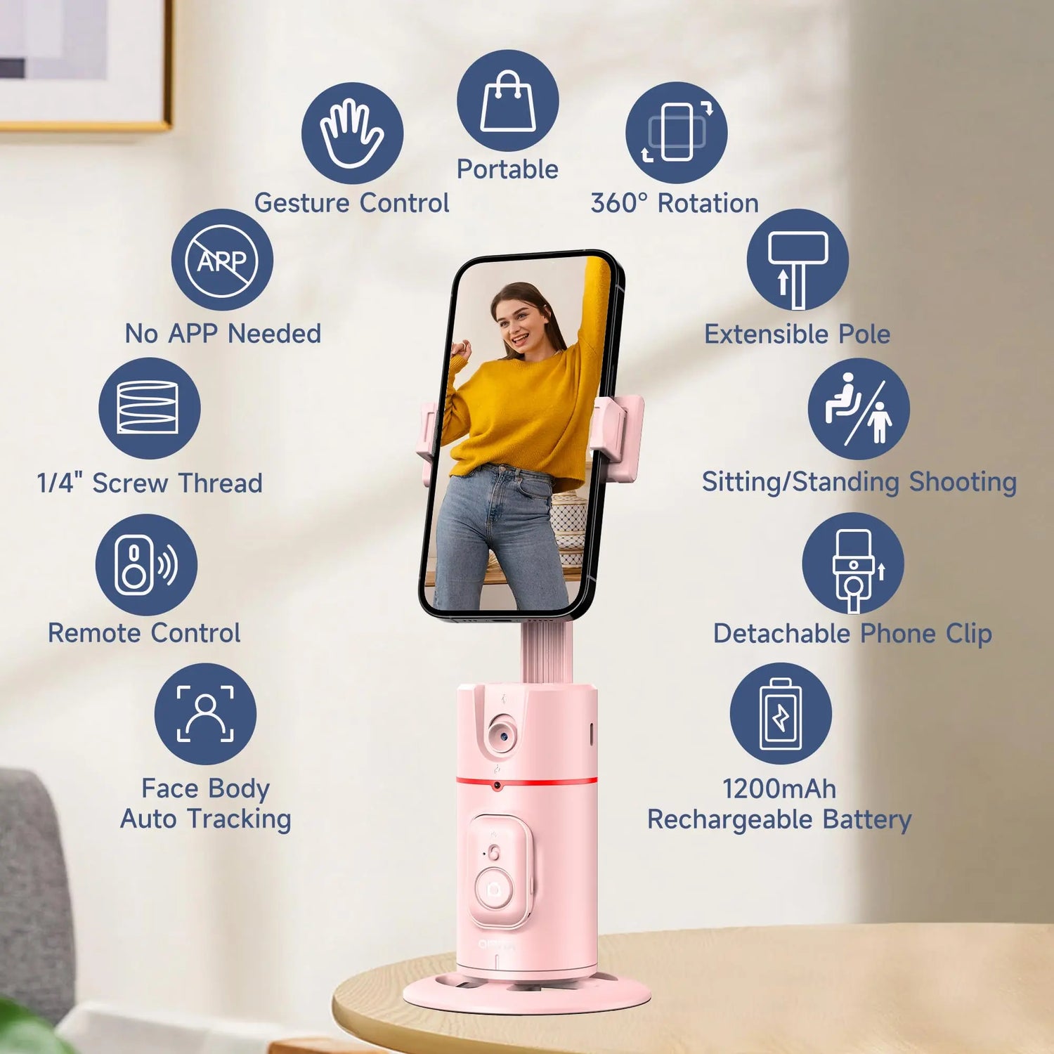 Treppiede con rilevamento automatico del viso senza app - My Hashtag Shop