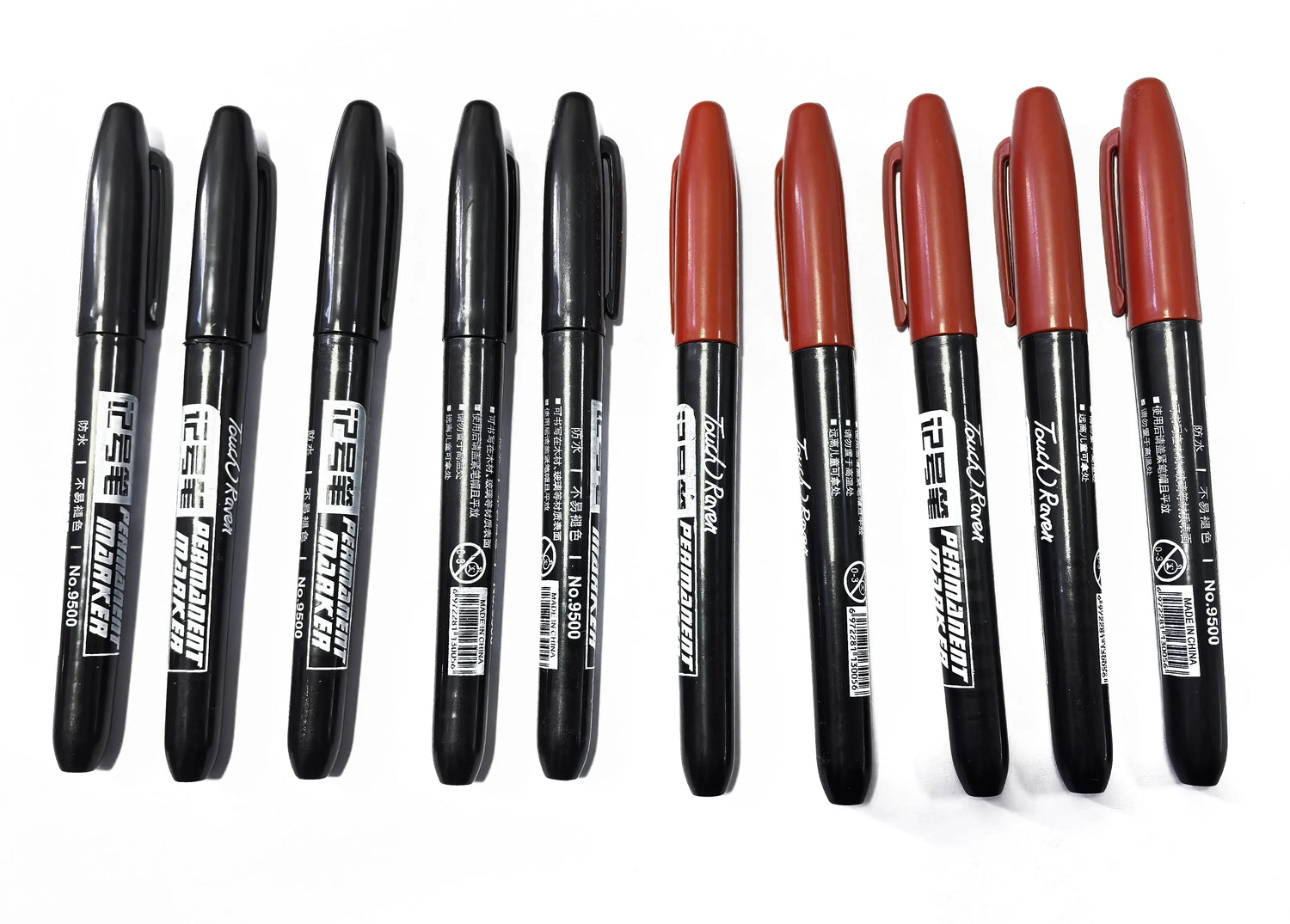 6 PCS Permanent Marker Pen Manga Drawing Markers Black Blue Red Waterproof Ink Sketch Pens Stationery Art School Supplies - HASHTAG