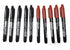 6 PCS Permanent Marker Pen Manga Drawing Markers Black Blue Red Waterproof Ink Sketch Pens Stationery Art School Supplies - HASHTAG