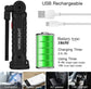 COB LED Work Light Dimmable USB Rechargeable LED Flashlight Inspection Lamp With Magnetic Hook Power Bank 18650 Battery Torch HASHTAG