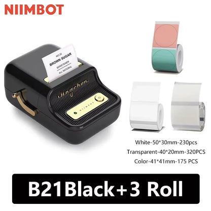 B21 Mini Portable Thermal Label Printer Mini Adhesive Sticker Printers for Home Office for Mobile Phone NEW