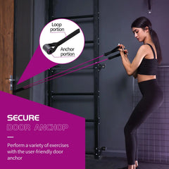 High Quality Latex Resistance Band With Big Handles And Door Anchor, Exercise Bands, Workout Bands, Suitable For Fitness Strength Training, Yoga, Pilates, Home Gym HASHTAG