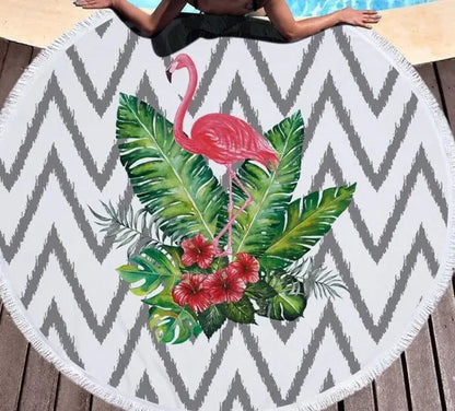 Beach towel flamingo round Liebe - Making Life Easier