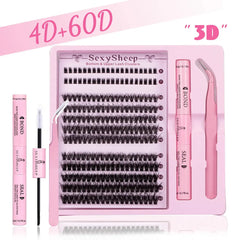 Eyelash Clusters Kit Fluffy Individual Eyelash Extensions With Lower Lash DIY Lash Extension Kit Lash Bond and Seal HASHTAG