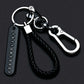 Portachiavi Trendy Fai Da Te Targa Numero Telefono Cellulare Pendente per Uomo Punk Semplice Corda Pelle Intrecciata Anti-Smarrimento Portachiavi Auto Accessori