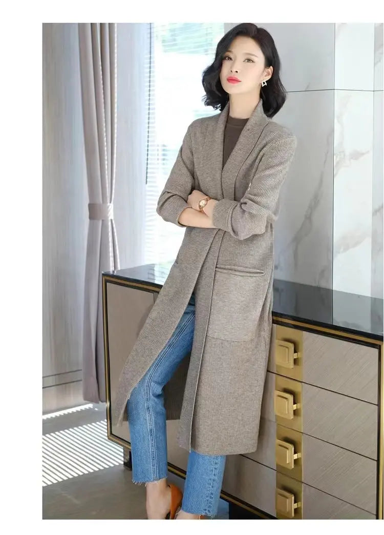 Autumn Winter Plus-Size Long Knitted Sweater HASHTAG