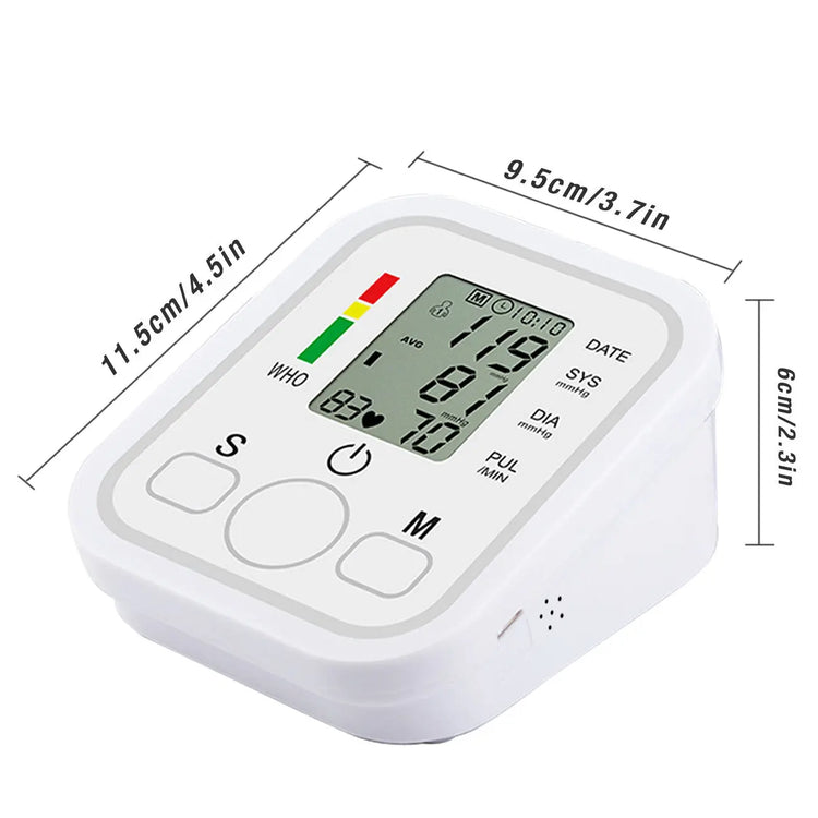 Automatic Upper Arm Blood Pressure Monitor Pulse Meter BP Machine Voice Talking AliExpress