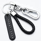 Trendy DIY Mobile Phone Number Plate Pendant Keychain for Men Punk Simple Woven Leather Rope Anti-lost Car Key Chain Accessories HASHTAG