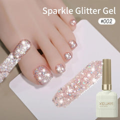 1/ 10pcs 15ML Glitter Silver Color Nail Gel Polish Semi-permanent Varnish Soak Off Nail Art  UV LED Gel Manicure For Summer HASHTAG