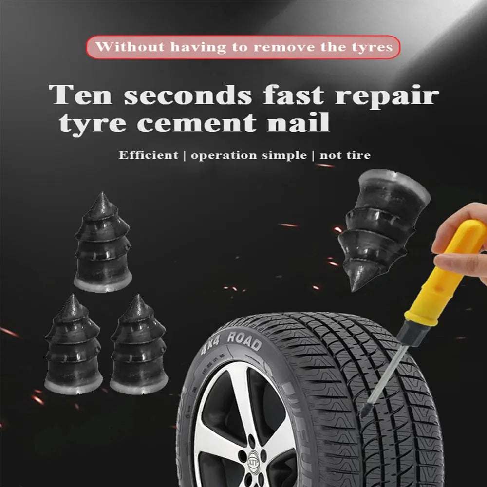 10/30Pcs Car Tyre Repair Rubber Nail Set Universal Car Motorcycle Tyre Repair Nails Truck Scooter Bike Tire Puncture Repair Tool - HASHTAG