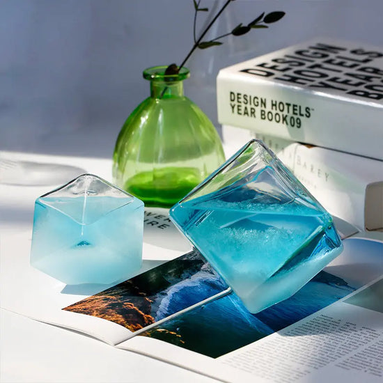 Glass Bottle Water Cubes Droplet Storm - HASHTAG