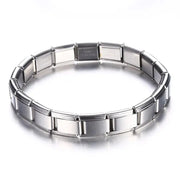 9 mm Wide Stainless Steel Bracelets Simple Trendy Style Daily Wear Silver-Color Charm Bracelet For Women On Party Unisex Style HASHTAG