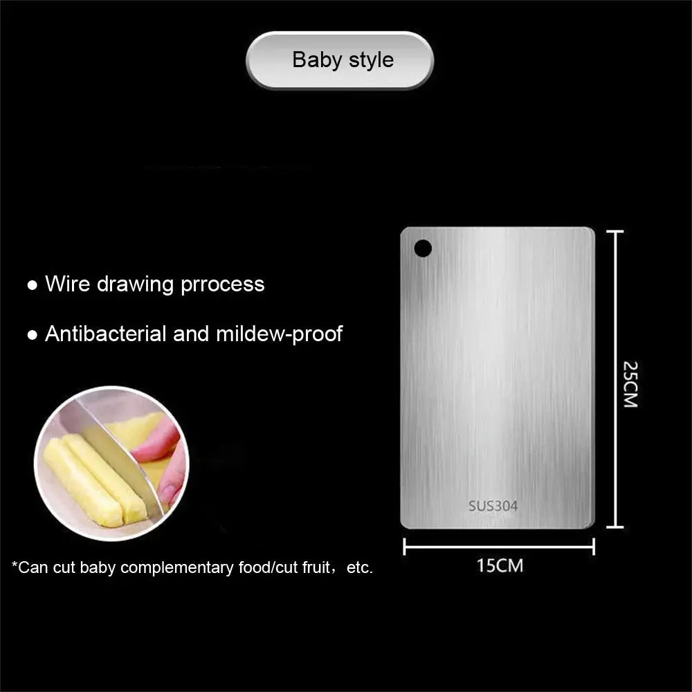 316 Stainless Steel Panel and Chopping Board Kitchen Household Thickened Double Sided Cutting Board Block Kneading Dough Boards - HASHTAG