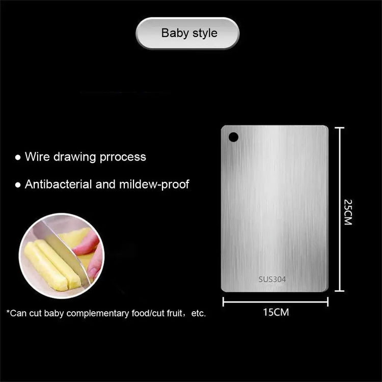 316 Stainless Steel Panel and Chopping Board Kitchen Household Thickened Double Sided Cutting Board Block Kneading Dough Boards - HASHTAG
