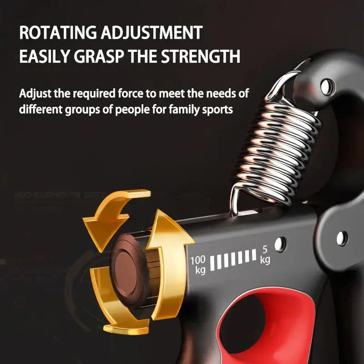 5-100Kg Adjustable Hand Gripper - Forearm Wrist Trainer for Gym & Muscle Recovery - HASHTAG