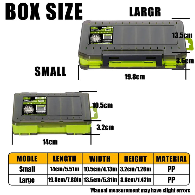 Fishing Tackle Box 14 Compartments Fishing Accessories Lure Hook Storage Case Double Sided Fishing Tool Organizer Boxes - HASHTAG