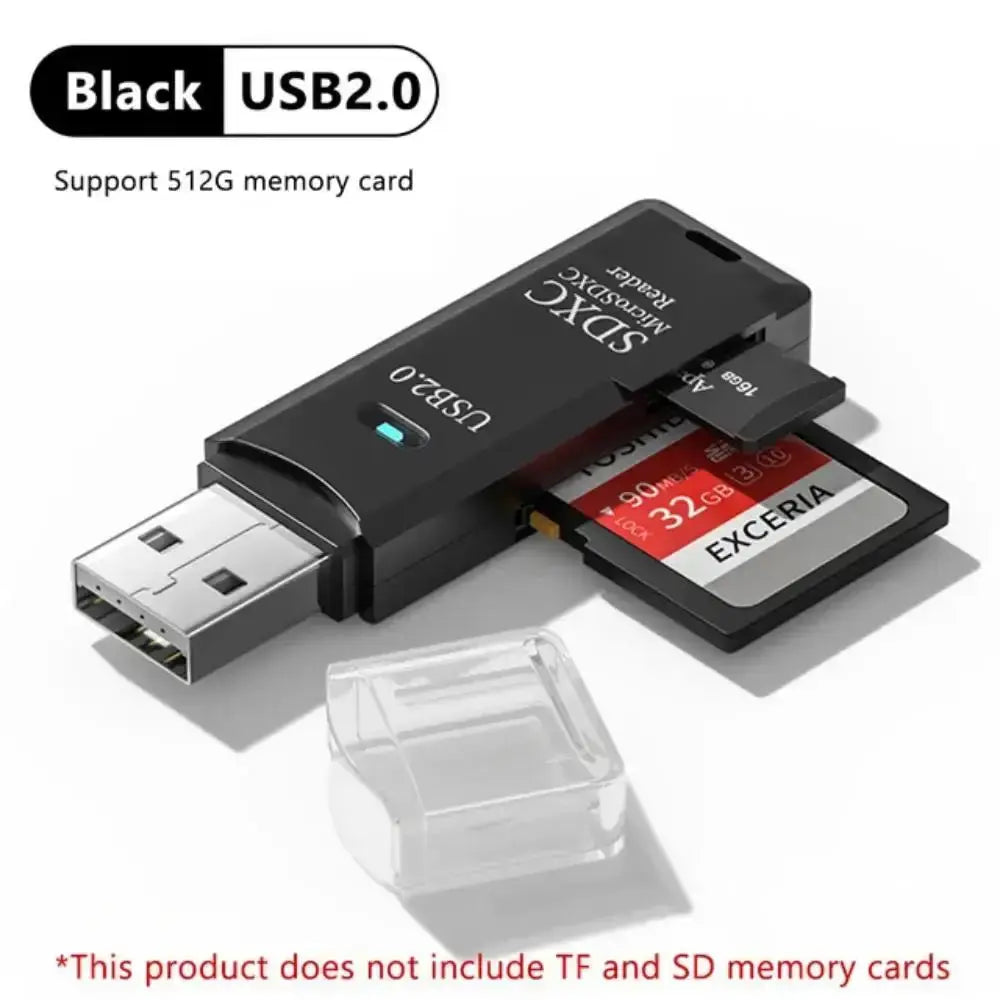 2-in-1 Multi Functional USB 3.0 Card ReaderMicro SD TFMemoryCardReaderUSBFlashDrive CardreaderAdapter For PCLaptops Accessories HASHTAG