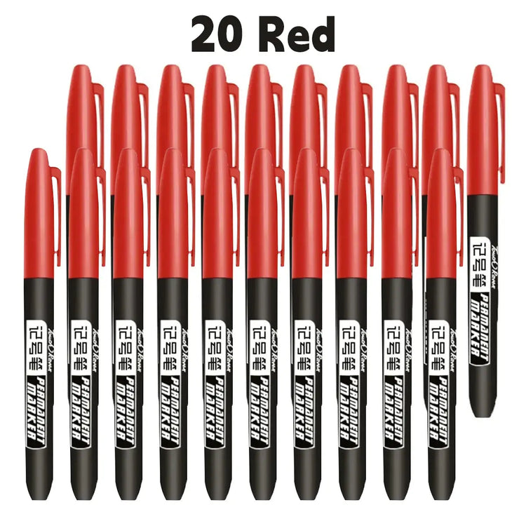 6 PCS Permanent Marker Pen Manga Drawing Markers Black Blue Red Waterproof Ink Sketch Pens Stationery Art School Supplies - HASHTAG