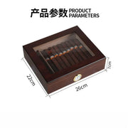 Retro Cedar Cigar Humidor Cigar Box with Hygrometer with Shelves for Storage of Cigars with Humidifier Large Capacity Portable HASHTAG