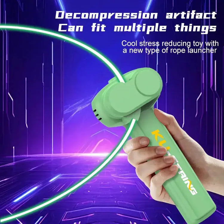 USB Rechargeable Glow String Launcher Toy Luminous Rope Shooter ABS Decompression Fidget Toy 3M Yarn for Kids Adults Party Gift HASHTAG