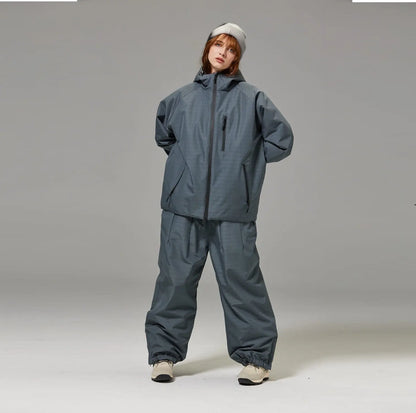 Unisex Windproof And Waterproof Loose-fitting Fashionable Ski Suit Set HASHTAG