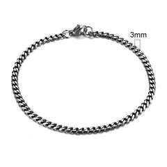 Vnox Mens Simple 3-11mm Stainless Steel Curb Cuban Link Chain Bracelets for Women Unisex Wrist Jewelry Gifts HASHTAG