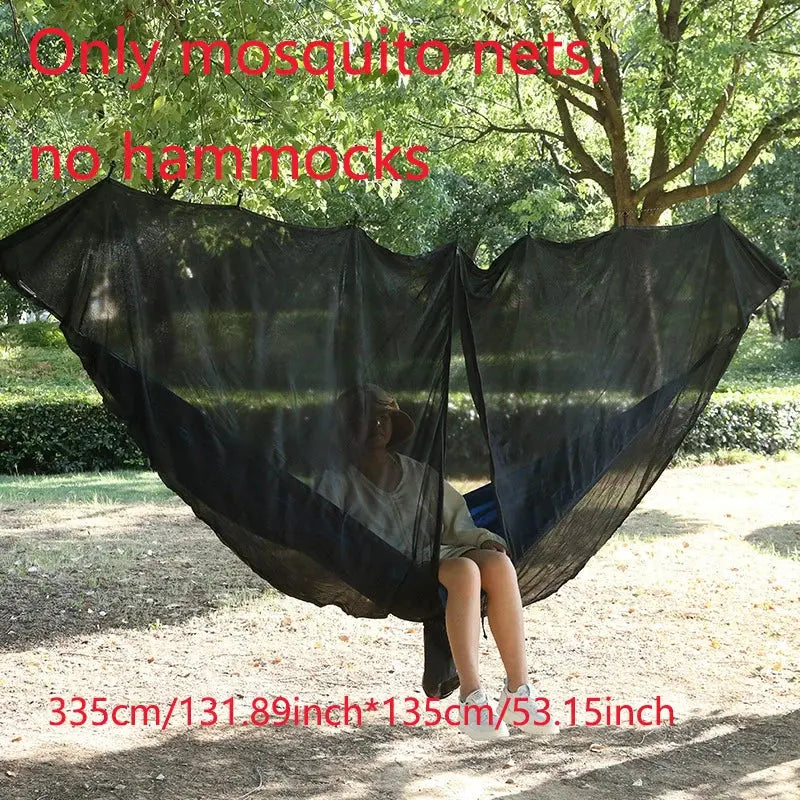 Outdoor Single Person Camping Hammock With Nylon Color Matching Hammock High Strength Parachute Fabric Portable Hanging Bed - HASHTAG